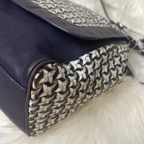 Coach Cream and Blue Shoulder Bag